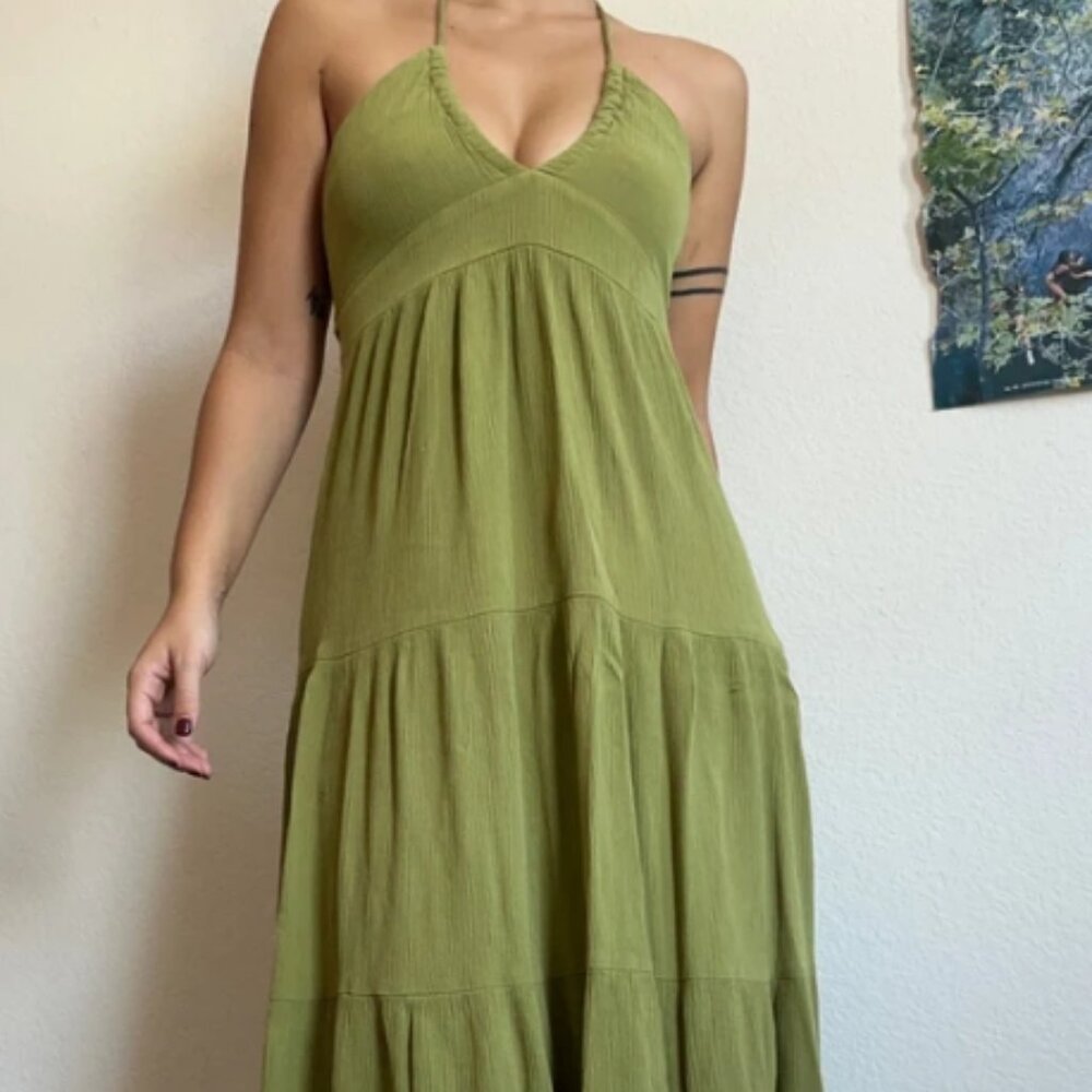 Green Pull&Bear Tie Summer Dress